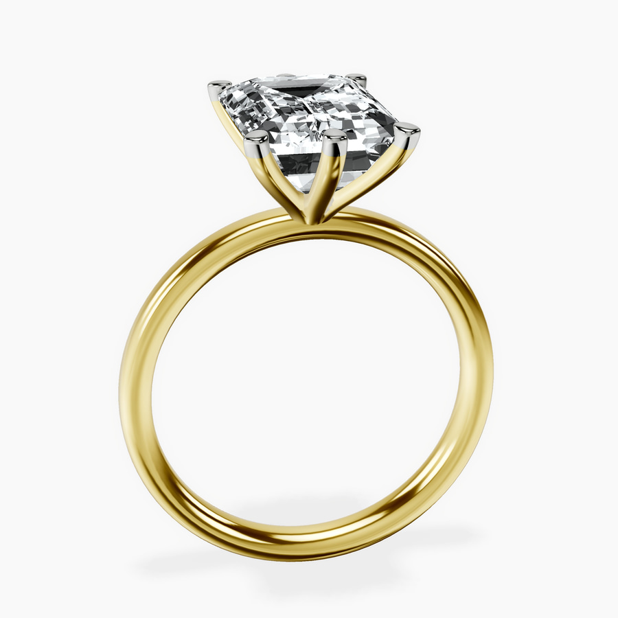 18kt Yellow Gold Six Prong Solitaire 2mm Lab Diamond Ring side right image one
