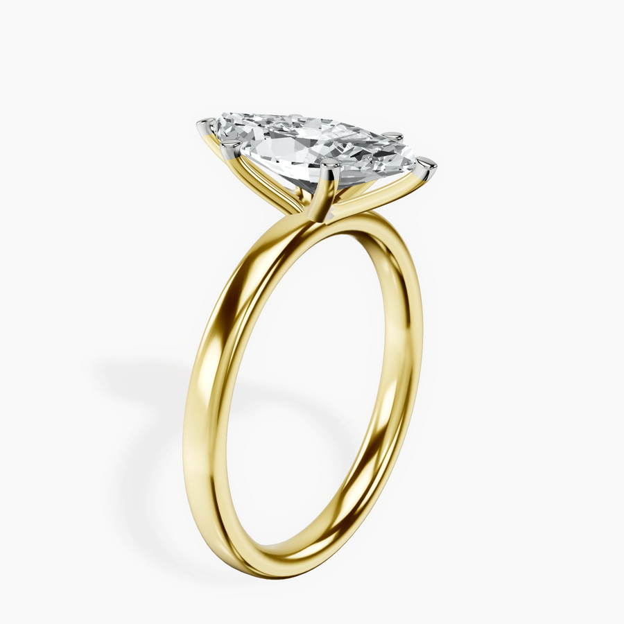 18ct Yellow Gold Six Prong Solitaire 2mm Lab Diamond Ring standing product image one