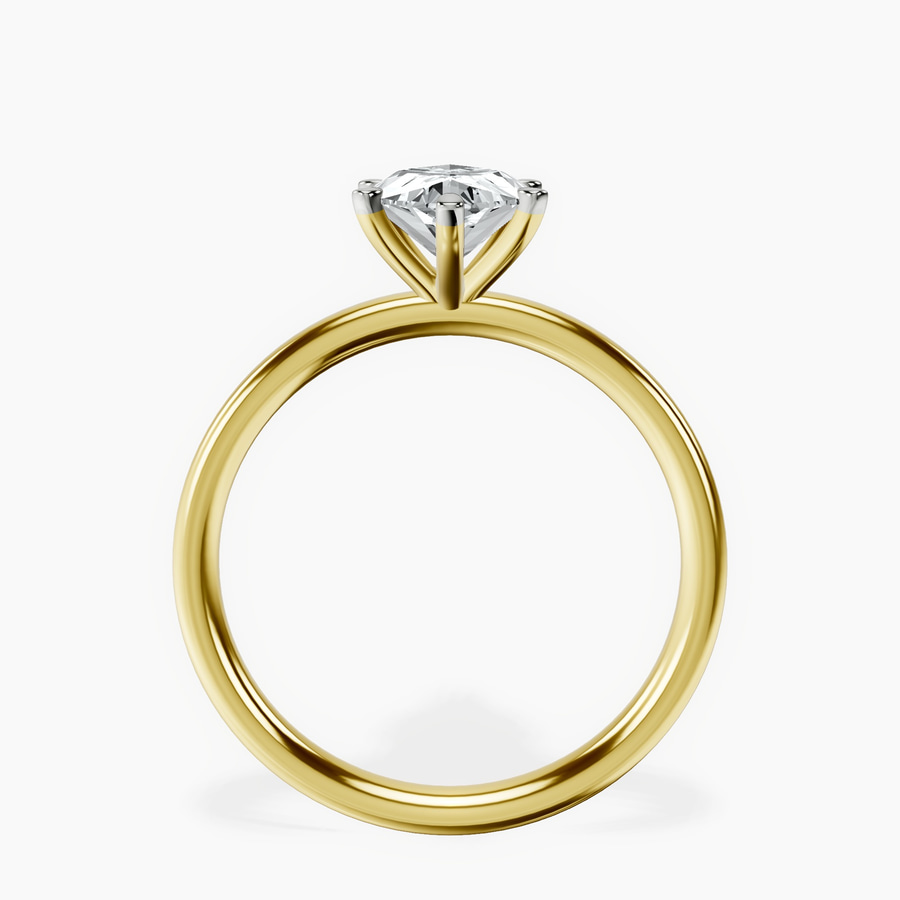 18ct Yellow Gold Six Prong Solitaire 2mm Lab Diamond Ring side right image one