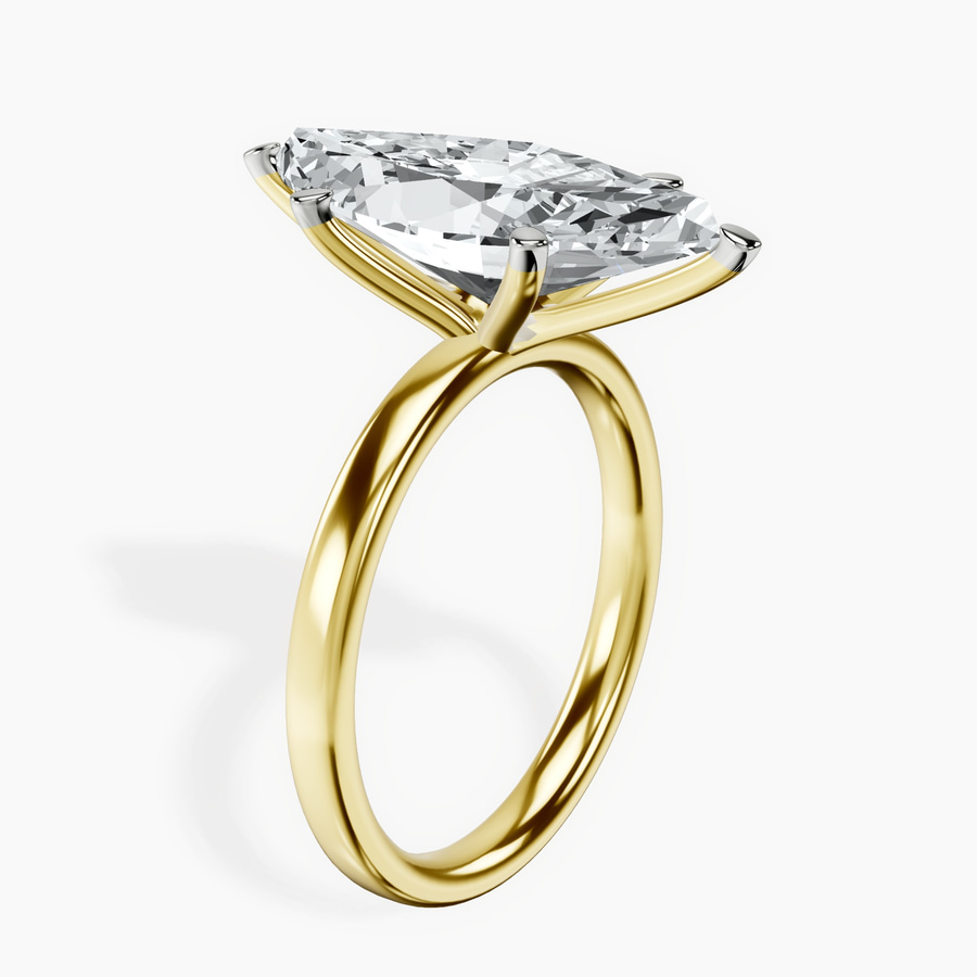 18kt Yellow Gold Six Prong Solitaire 2mm Lab Diamond Ring standing product image one