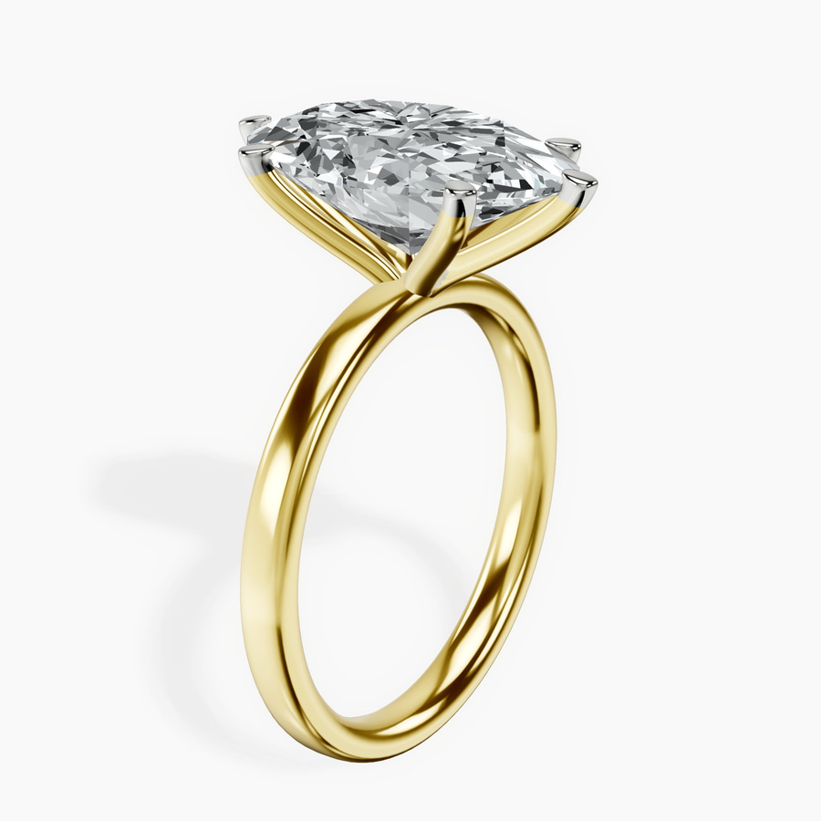 10kt Yellow Gold Six Prong Solitaire 2mm Lab Diamond Ring standing product image one