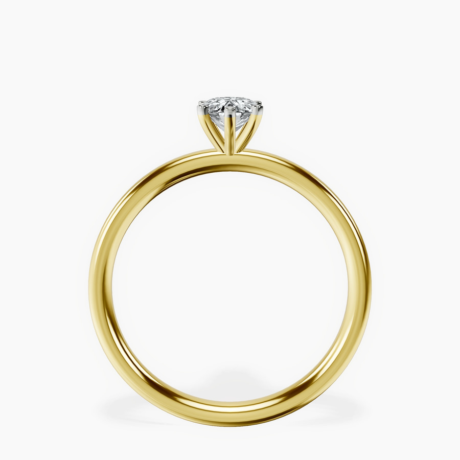 18kt Yellow Gold Six Prong Solitaire 2mm Lab Diamond Ring side right image one