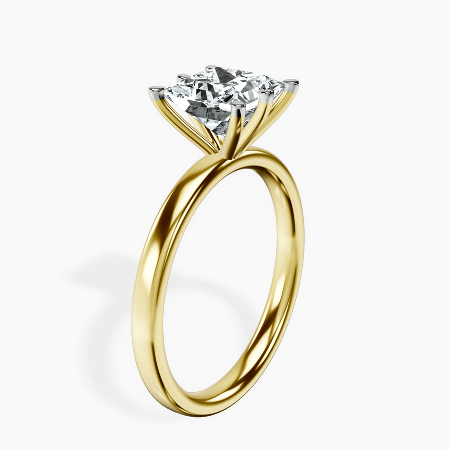 18ct Yellow Gold Six Prong Solitaire 2mm Lab Diamond Ring standing product image one