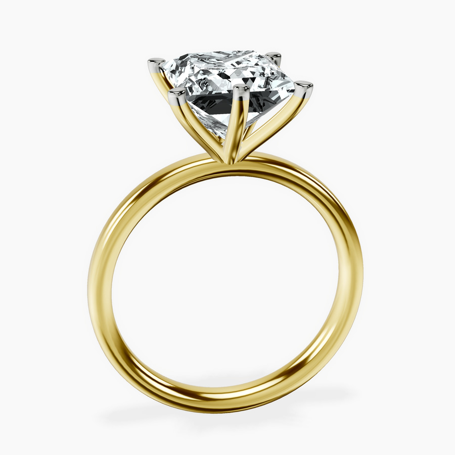 14kt Yellow Gold Six Prong Solitaire 2mm Lab Diamond Ring side right image one