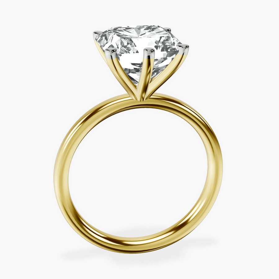 14kt Yellow Gold Six Prong Solitaire 2mm Lab Diamond Ring side right image one