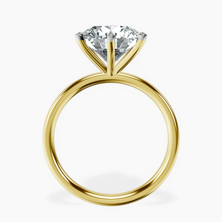 14kt Yellow Gold Six Prong Solitaire 2mm Lab Diamond Ring side right image one