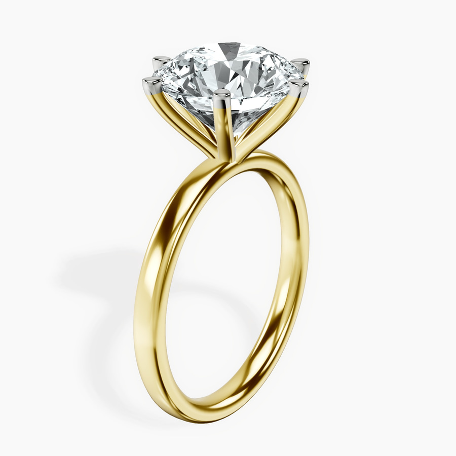 10ct Yellow Gold Six Prong Solitaire 2mm Lab Diamond Ring standing product image one