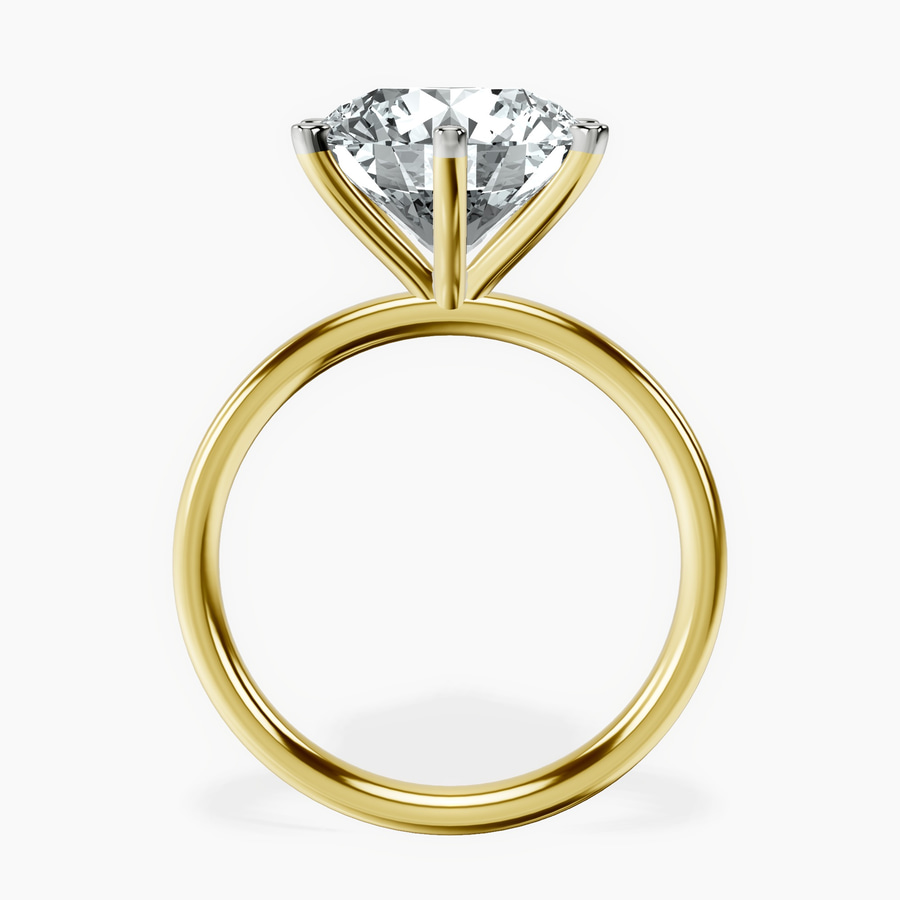 10ct Yellow Gold Six Prong Solitaire 2mm Lab Diamond Ring side right image one