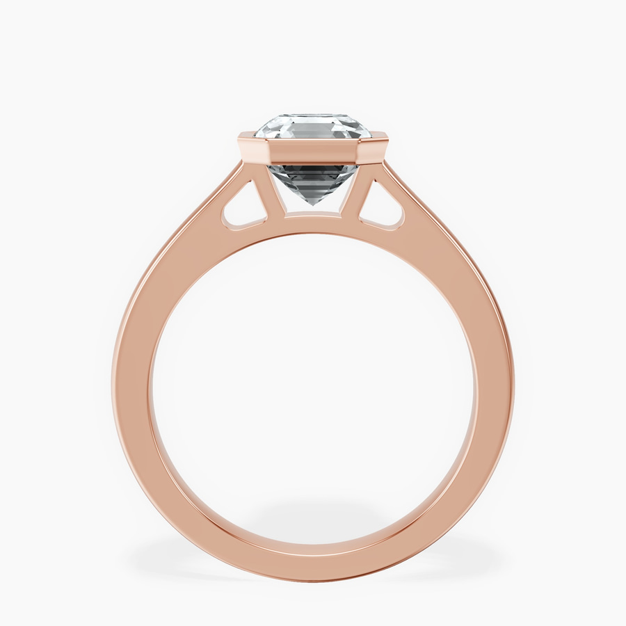 18ct Rose Gold Bezel Set Solitaire Lab Diamond Ring side right image one