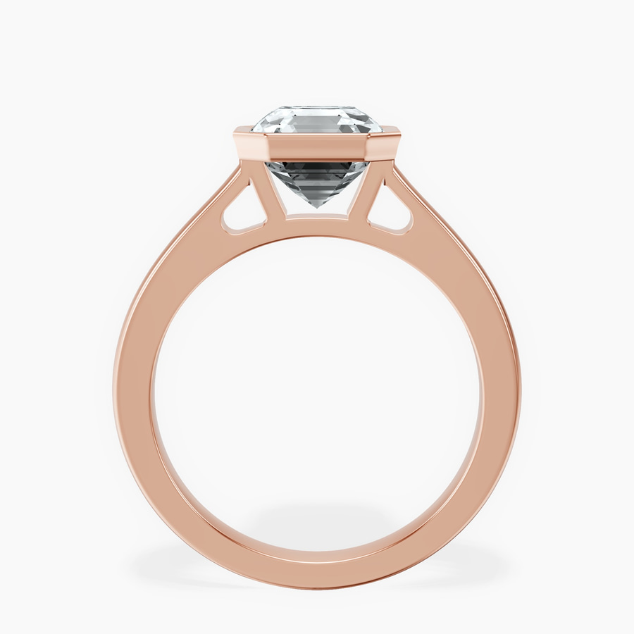 18kt Rose Gold Bezel Set Solitaire Lab Diamond Ring side right image one