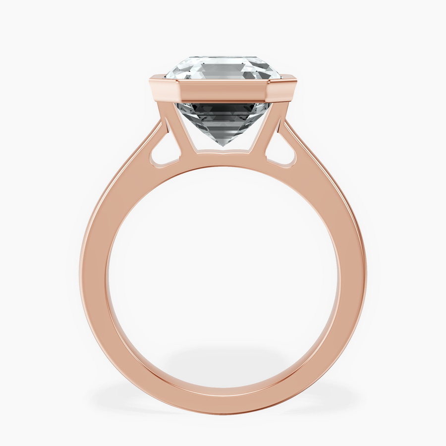 18kt Rose Gold Bezel Set Solitaire Lab Diamond Ring side right image one