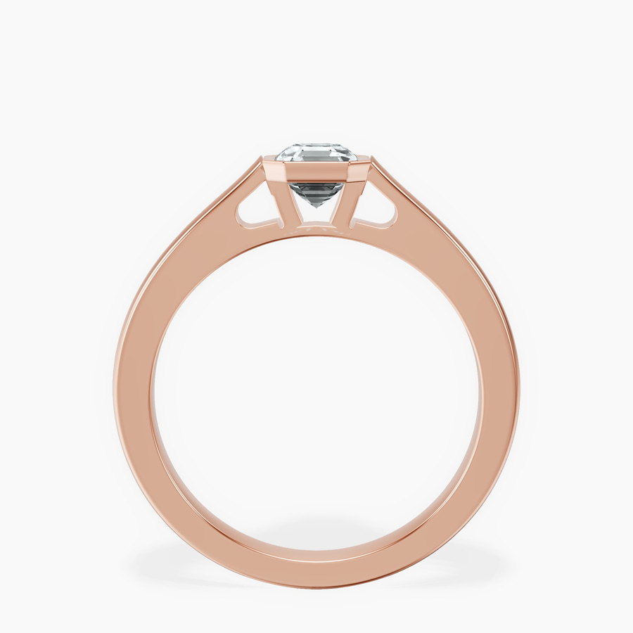18kt Rose Gold Bezel Set Solitaire Lab Diamond Ring side right image one