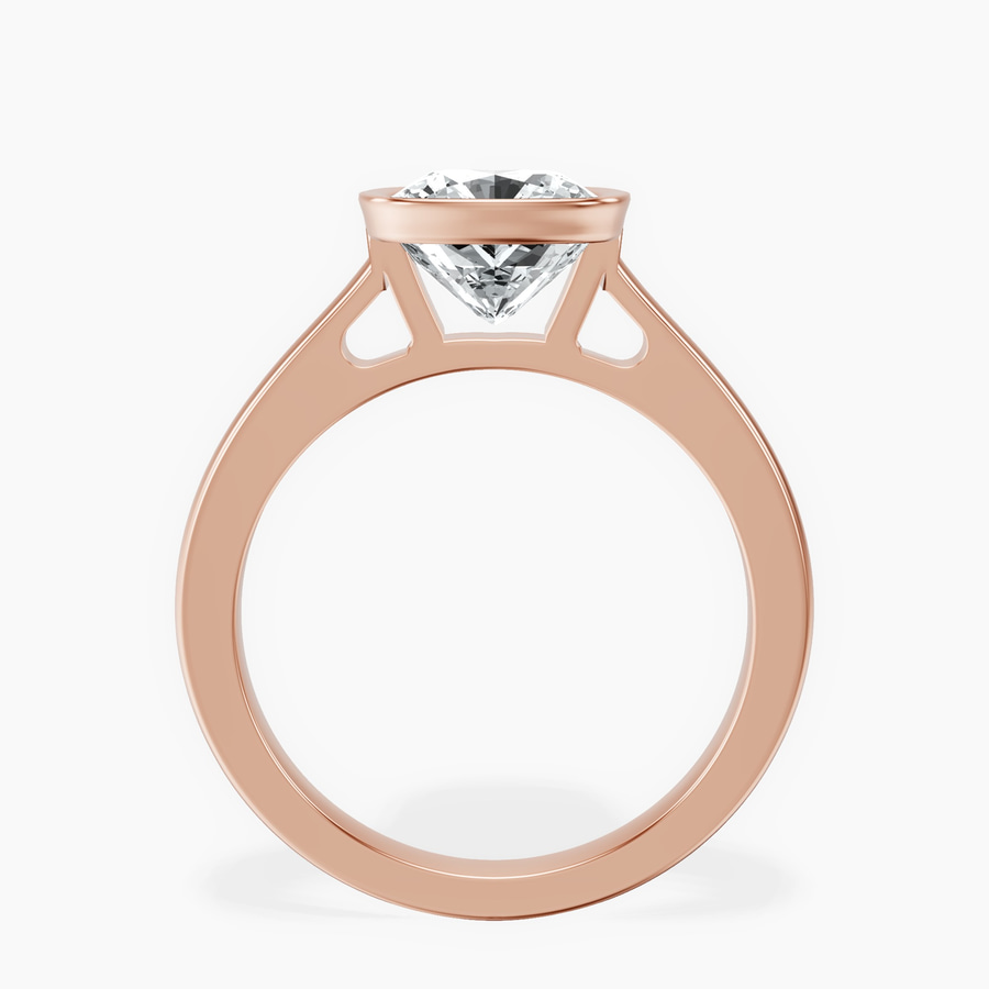 14kt Rose Gold Bezel Set Solitaire Lab Diamond Ring side right image one