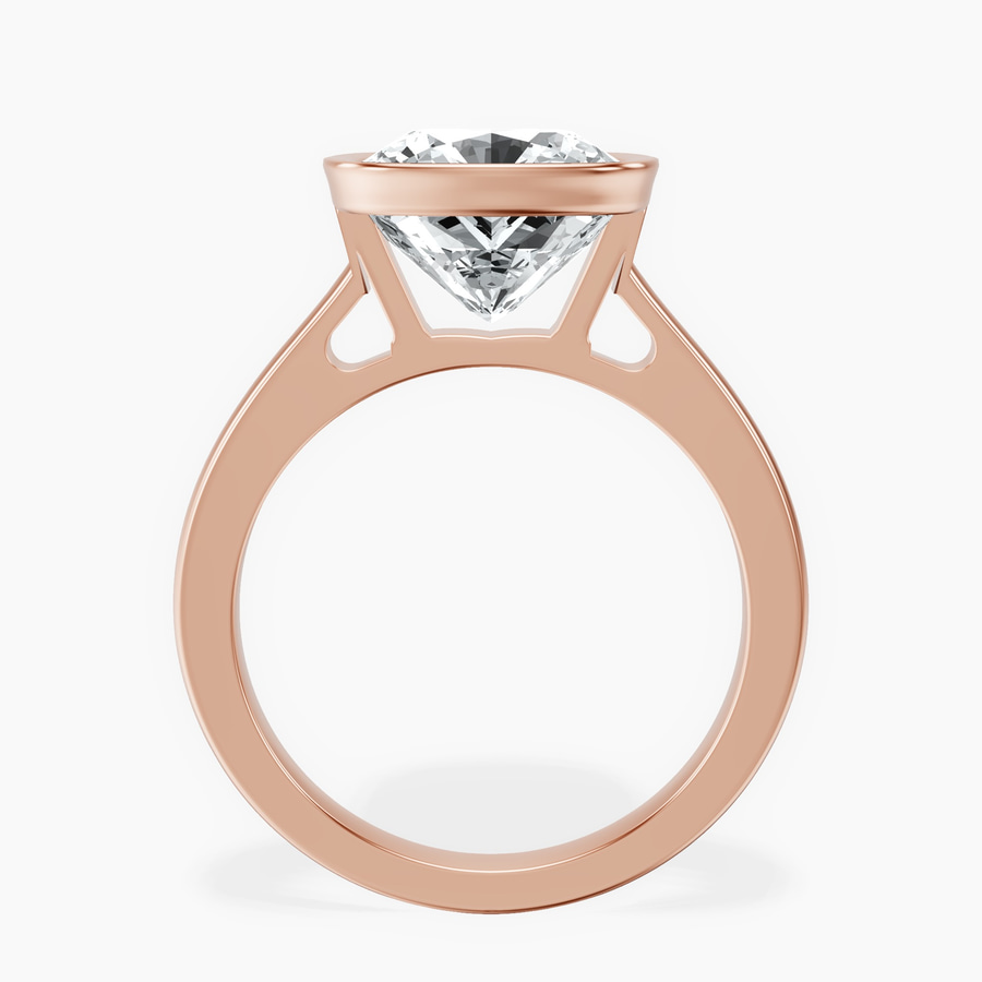 18kt Rose Gold Bezel Set Solitaire Lab Diamond Ring side right image one