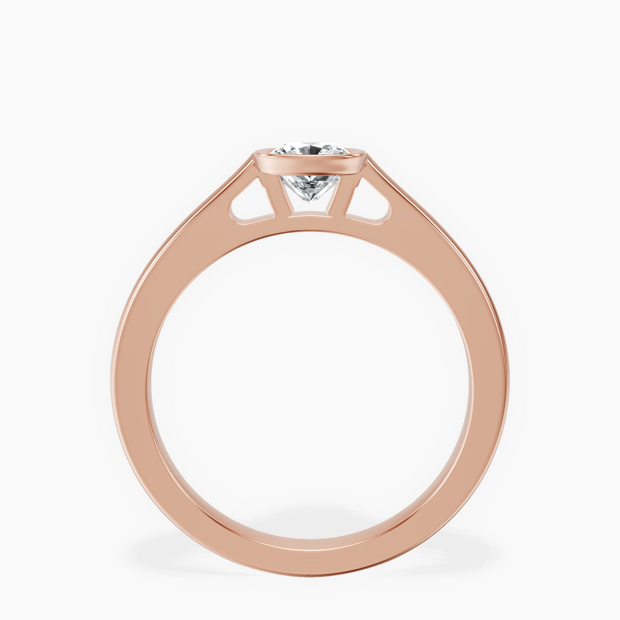 10kt Rose Gold Bezel Set Solitaire Lab Diamond Ring side right image one