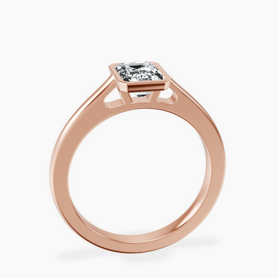 14kt Rose Gold Bezel Set Solitaire Lab Diamond Ring side right image one
