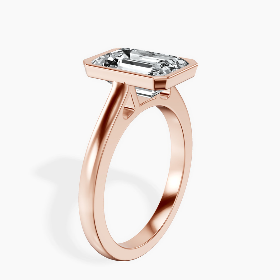 14kt Rose Gold Bezel Set Solitaire Lab Diamond Ring standing product image one