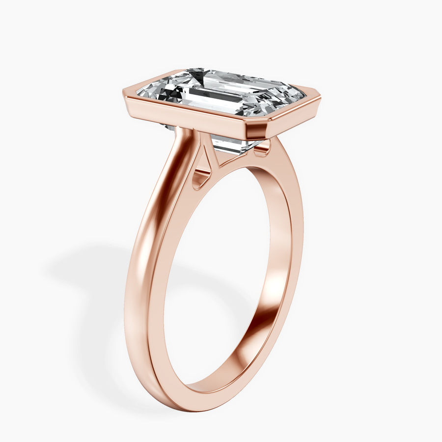 18kt Rose Gold Bezel Set Solitaire Lab Diamond Ring standing product image one