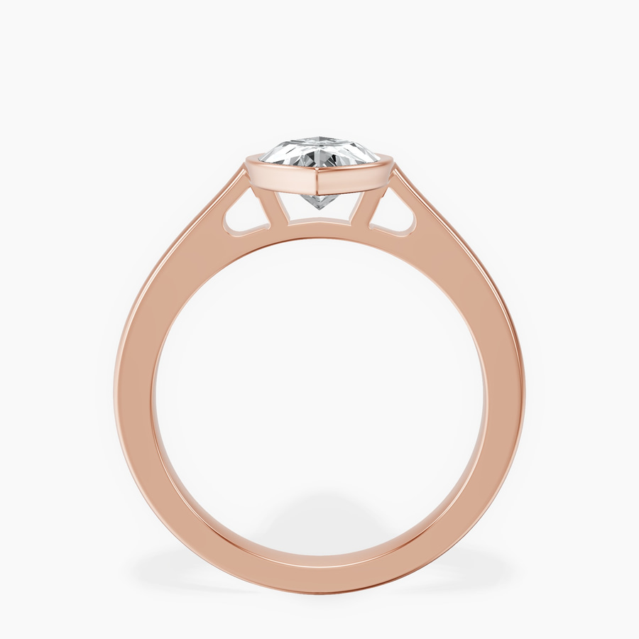 14ct Rose Gold Bezel Set Solitaire Lab Diamond Ring side right image one