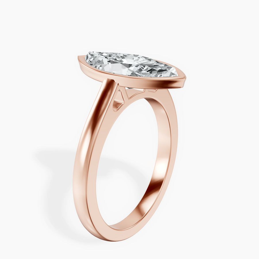 18kt Rose Gold Bezel Set Solitaire Lab Diamond Ring standing product image one