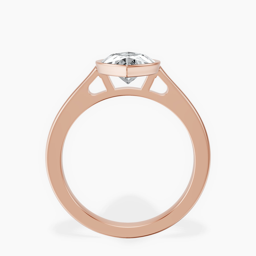 18kt Rose Gold Bezel Set Solitaire Lab Diamond Ring side right image one