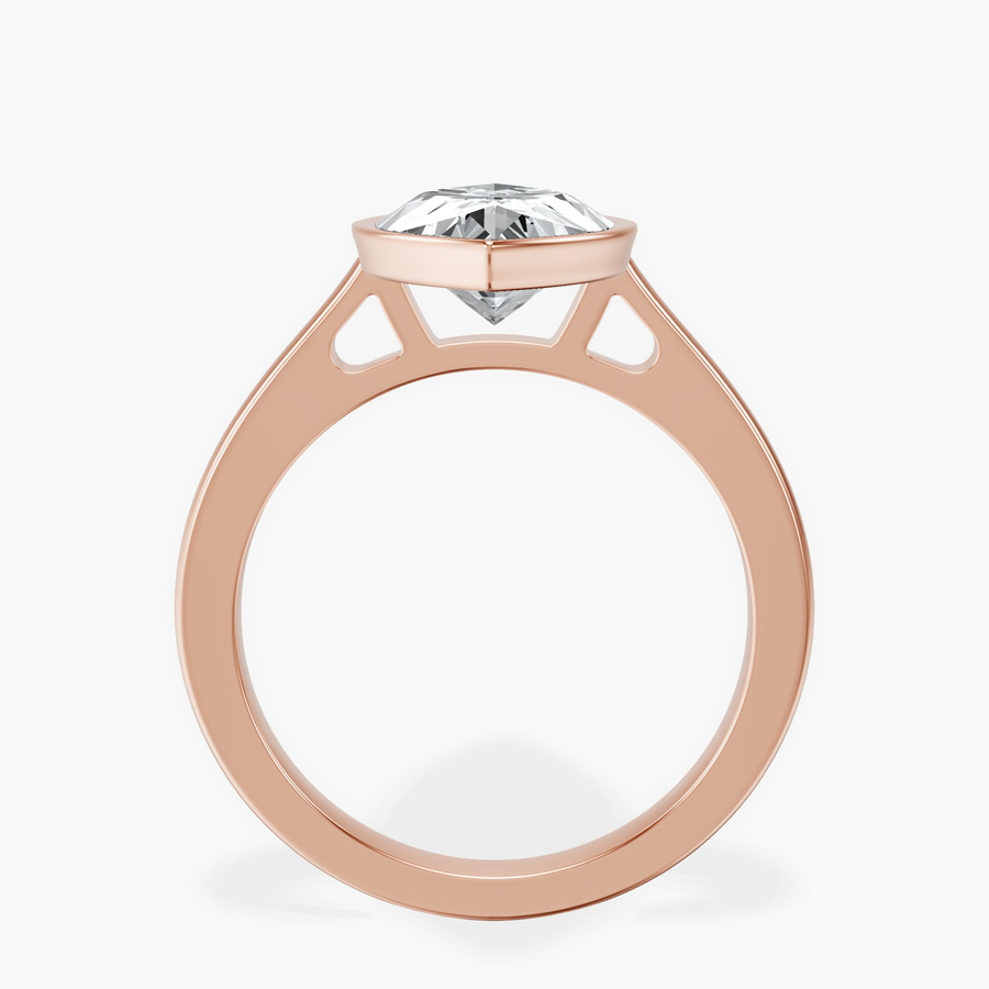 14kt Rose Gold Bezel Set Solitaire Lab Diamond Ring side right image one