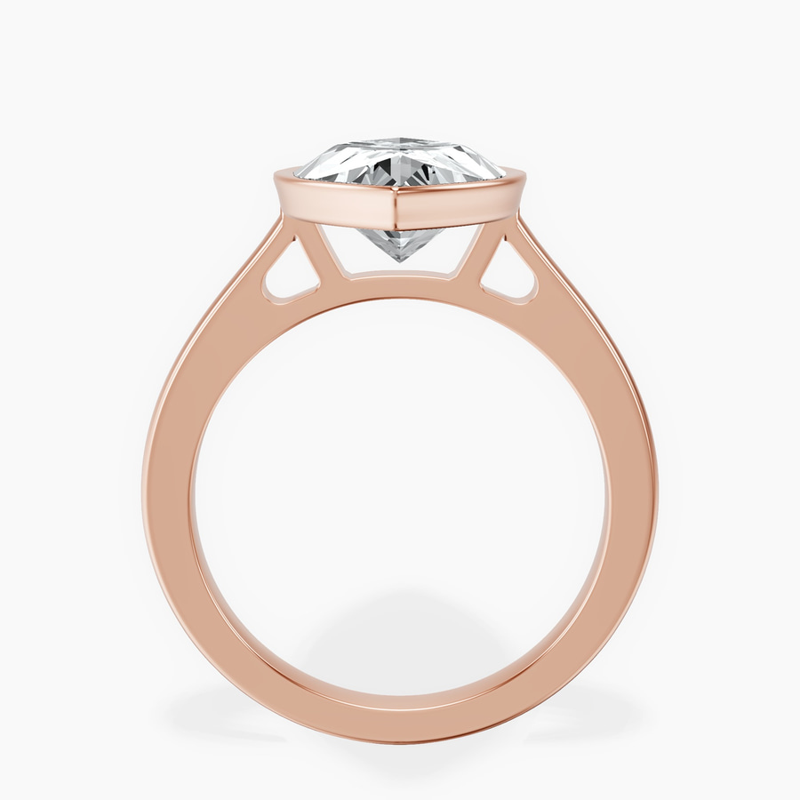 18kt Rose Gold Bezel Set Solitaire Lab Diamond Ring side right image one
