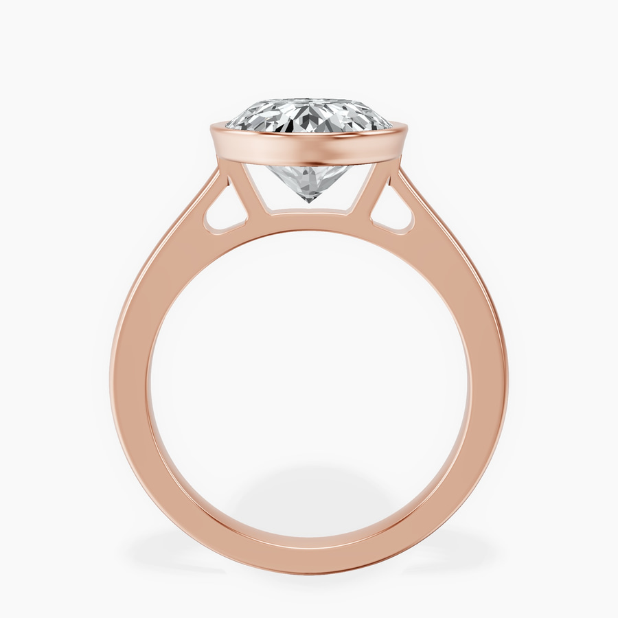 10kt Rose Gold Bezel Set Solitaire Lab Diamond Ring side right image one