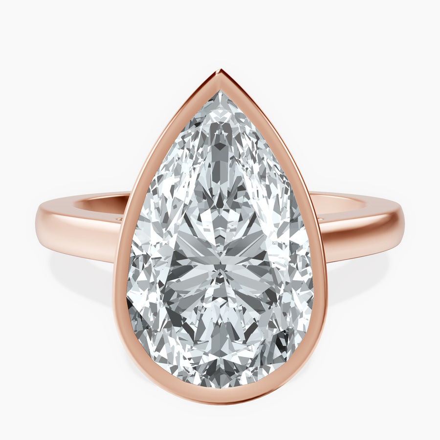 18kt Rose Gold Bezel Set Solitaire Lab Diamond Ring front image