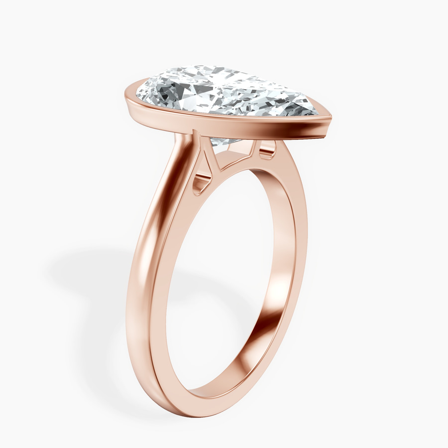14kt Rose Gold Bezel Set Solitaire Lab Diamond Ring standing product image one