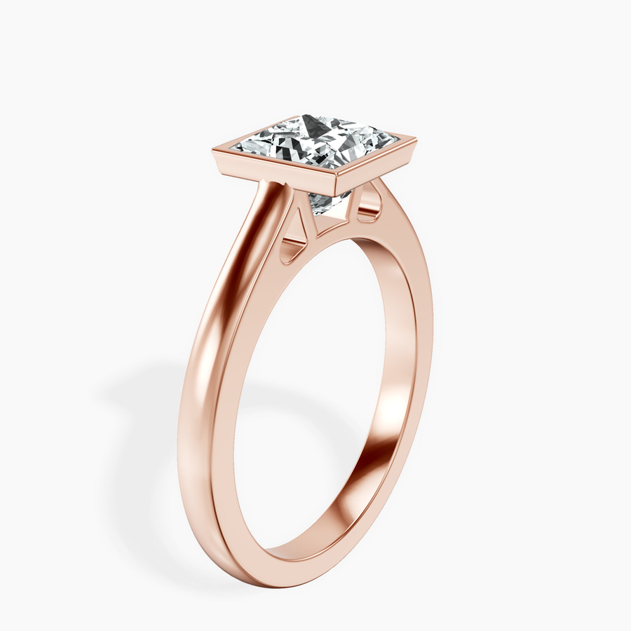 18ct Rose Gold Bezel Set Solitaire Lab Diamond Ring standing product image one