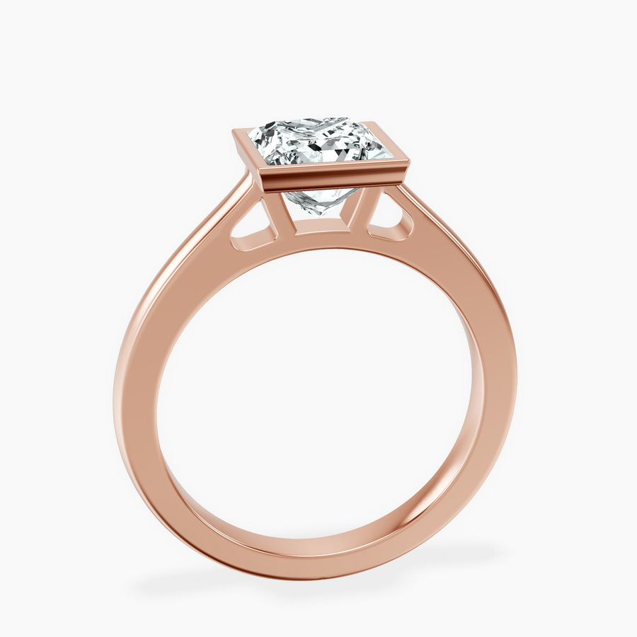 18ct Rose Gold Bezel Set Solitaire Lab Diamond Ring side right image one