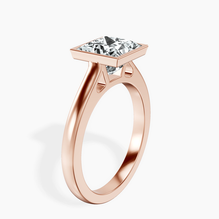 14kt Rose Gold Bezel Set Solitaire Lab Diamond Ring standing product image one