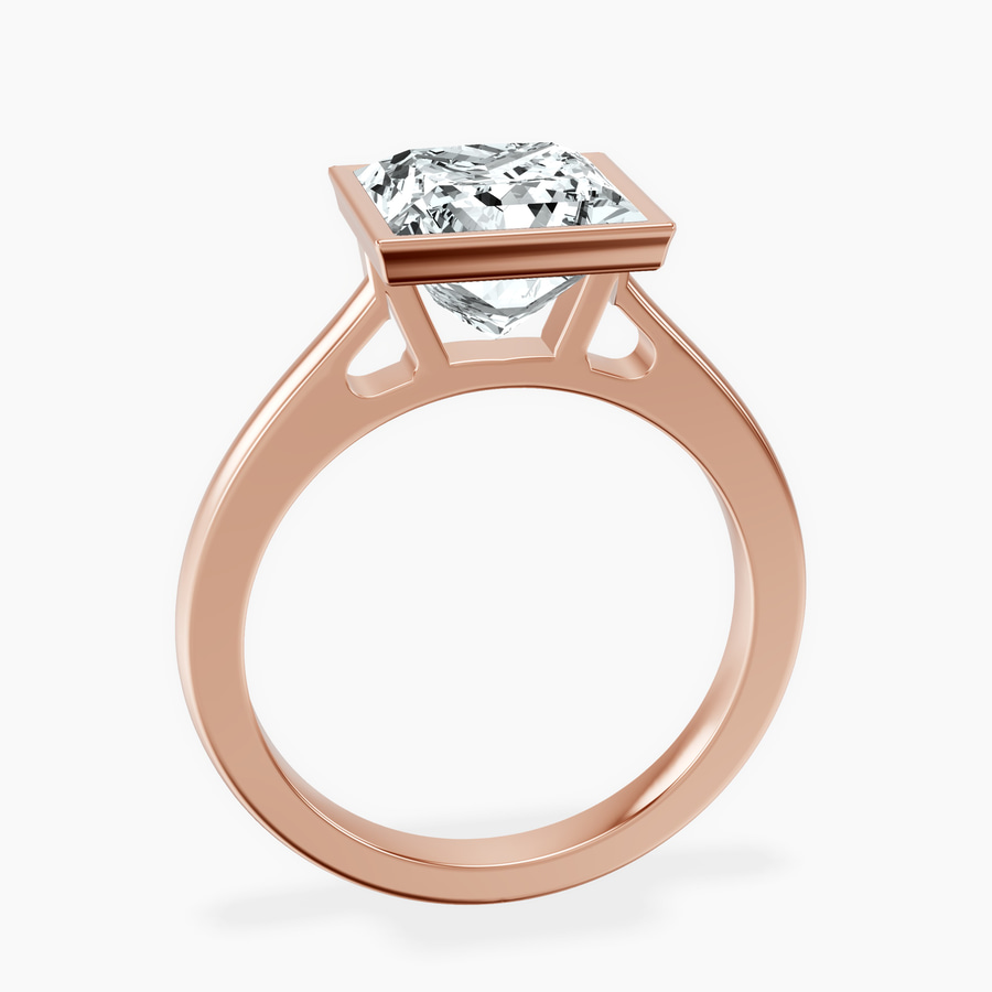 10kt Rose Gold Bezel Set Solitaire Lab Diamond Ring side right image one