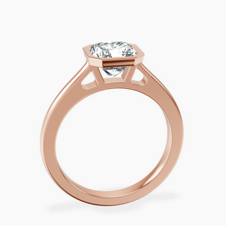14ct Rose Gold Bezel Set Solitaire Lab Diamond Ring side right image one