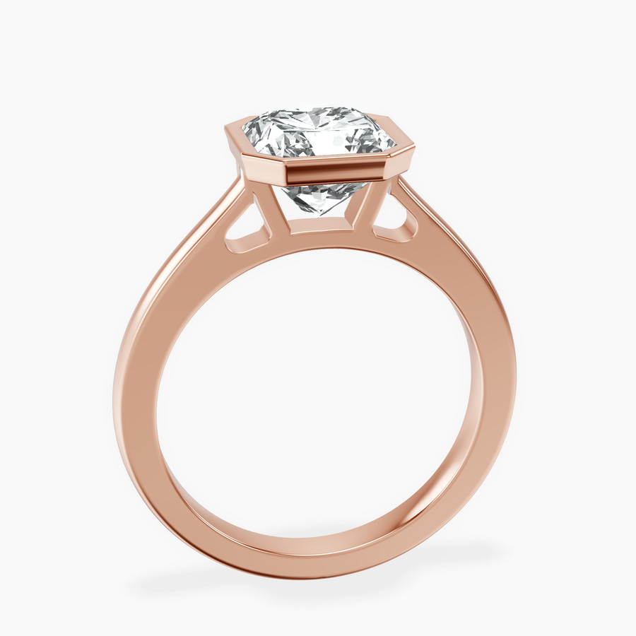 18kt Rose Gold Bezel Set Solitaire Lab Diamond Ring side right image one