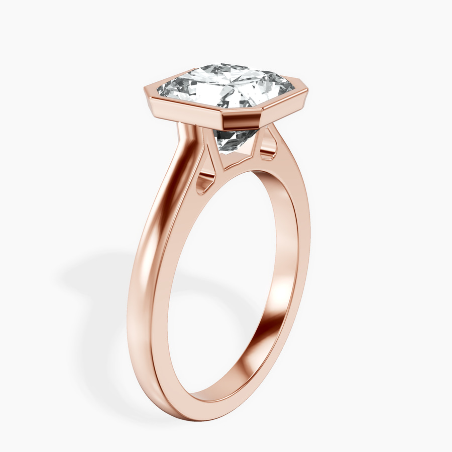18kt Rose Gold Bezel Set Solitaire Lab Diamond Ring standing product image one
