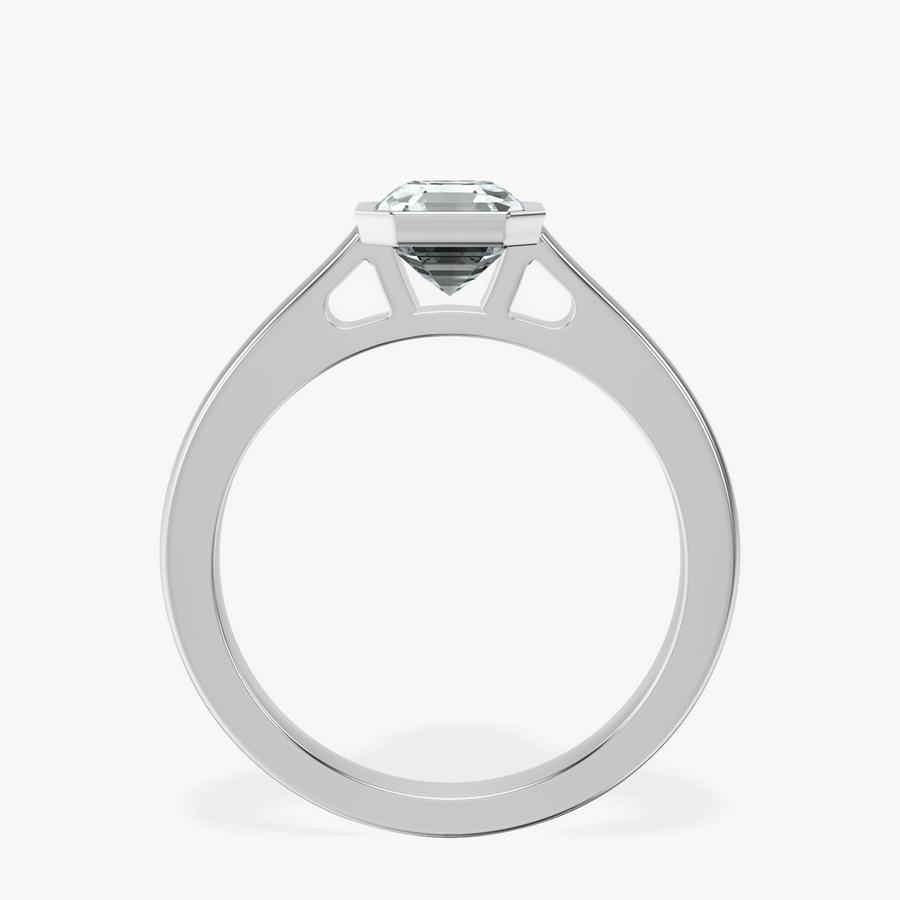 Platinum Bezel Set Solitaire Lab Diamond Ring side right image one