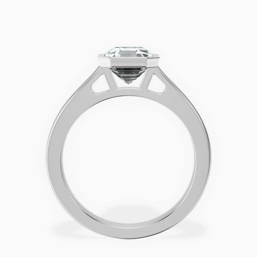 Platinum Bezel Set Solitaire Lab Diamond Ring side right image one