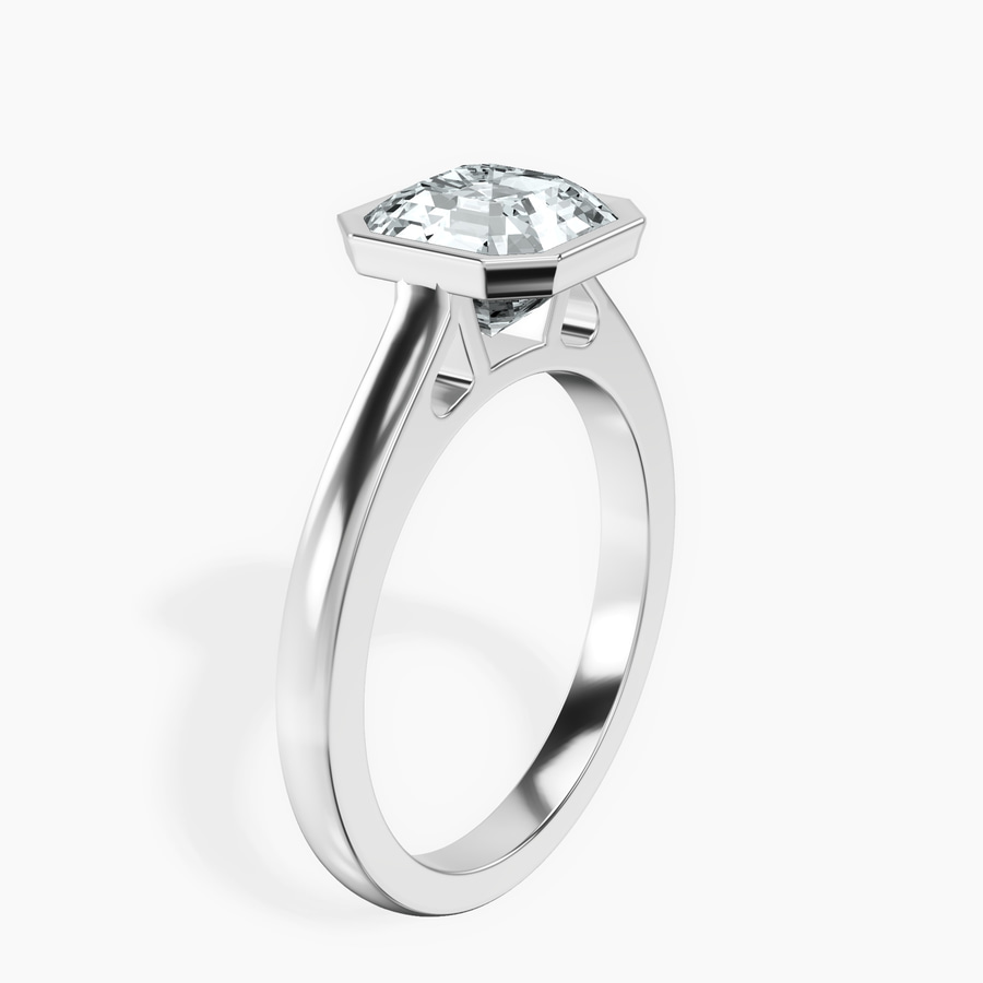 Platinum Bezel Set Solitaire Lab Diamond Ring standing product image one