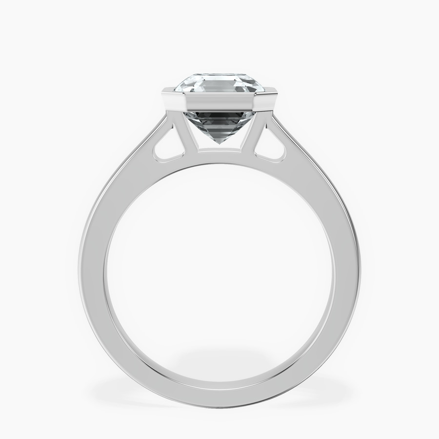Platinum Bezel Set Solitaire Lab Diamond Ring side right image one
