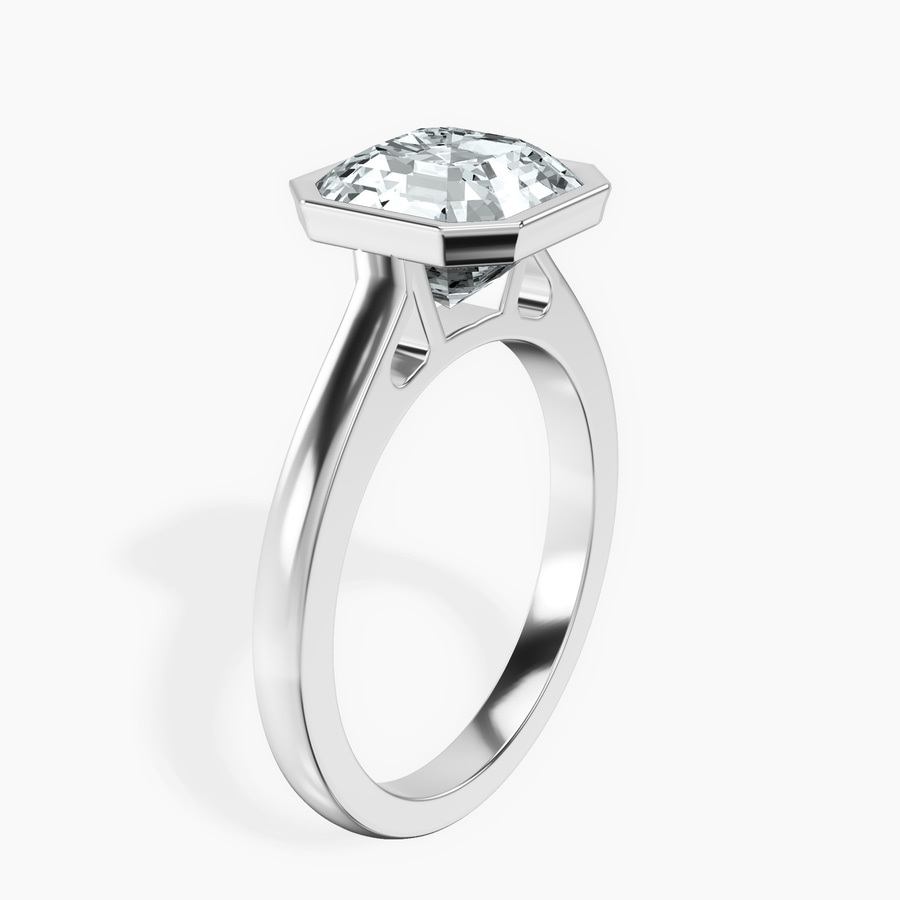 18kt White Gold Bezel Set Solitaire Lab Diamond Ring standing product image one