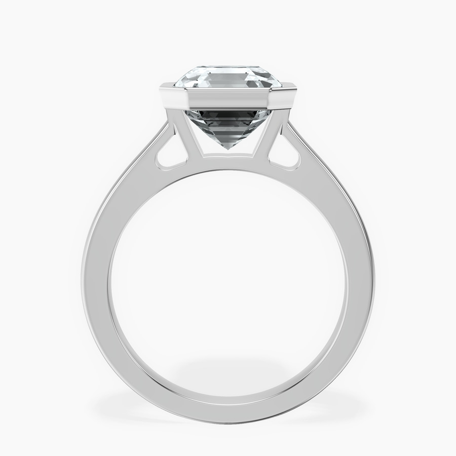 18kt White Gold Bezel Set Solitaire Lab Diamond Ring side right image one