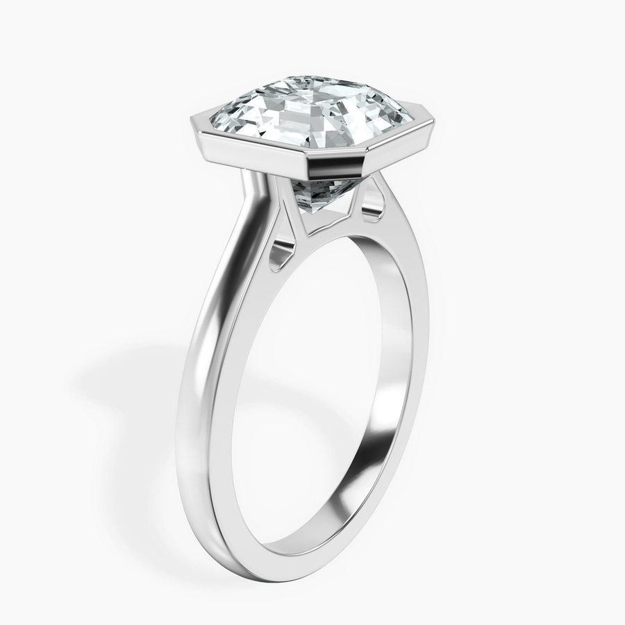 14kt White Gold Bezel Set Solitaire Lab Diamond Ring standing product image one