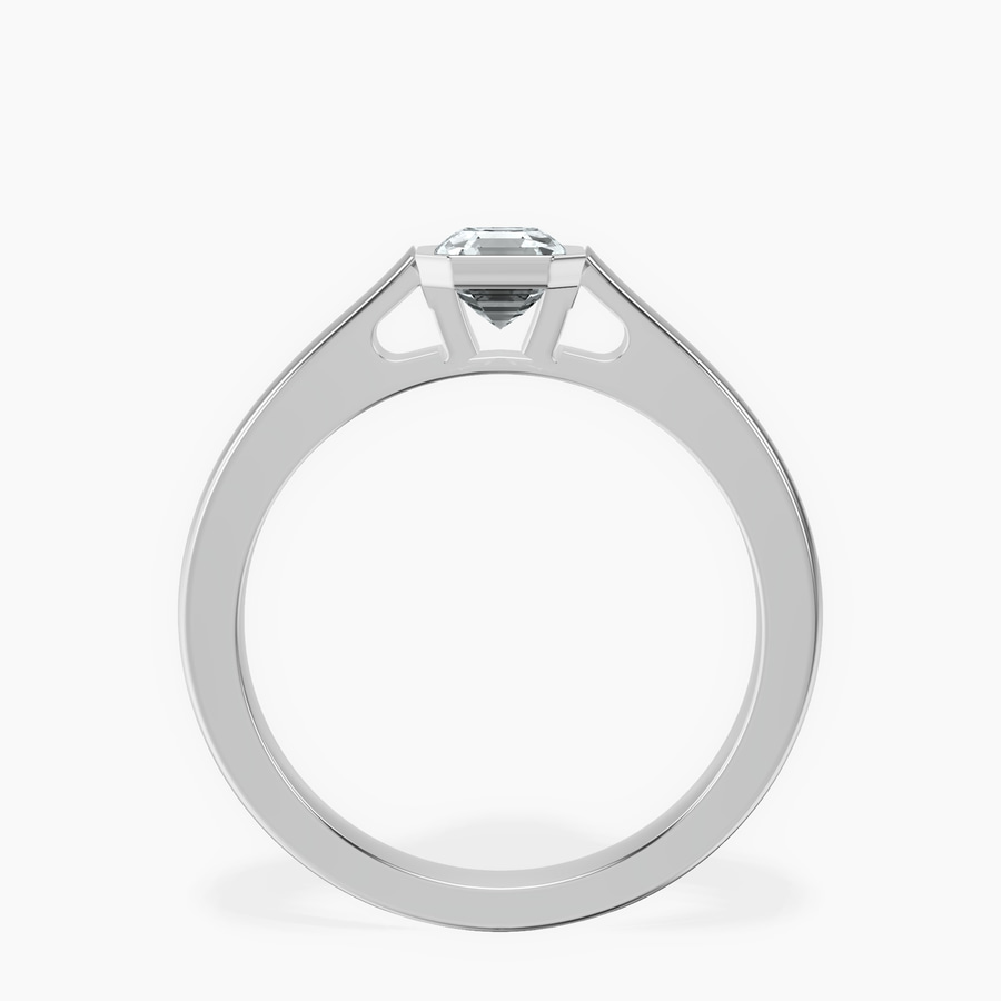 Platinum Bezel Set Solitaire Lab Diamond Ring side right image one