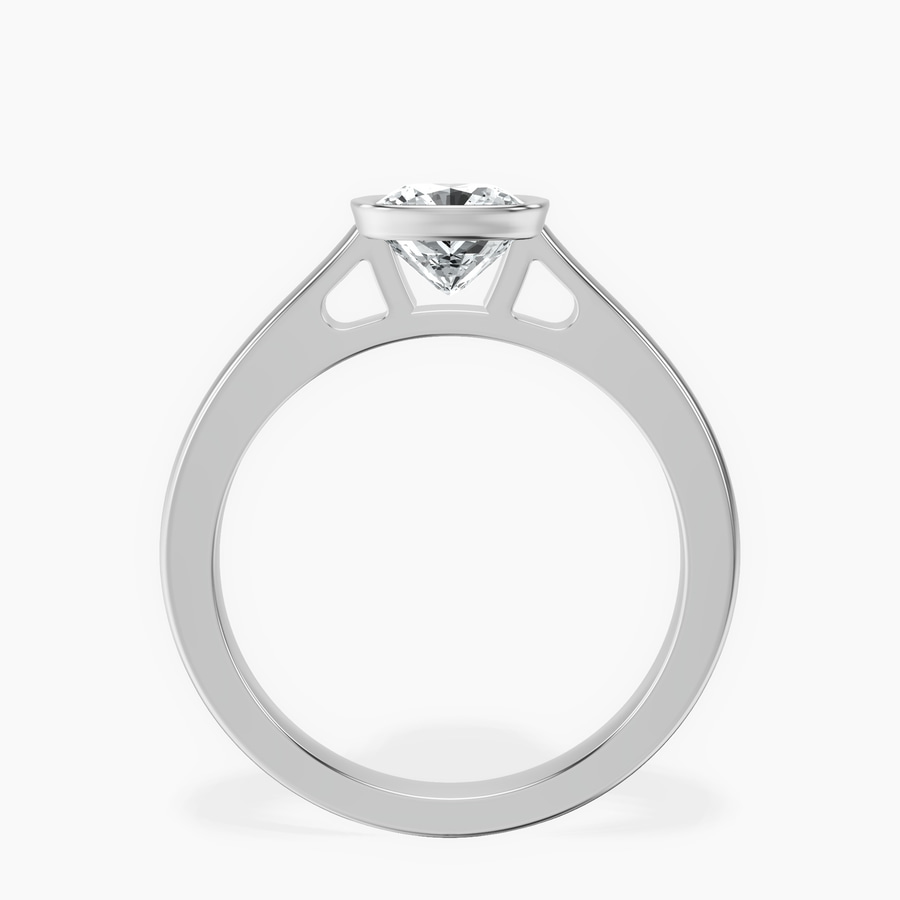 Platinum Bezel Set Solitaire Lab Diamond Ring side right image one