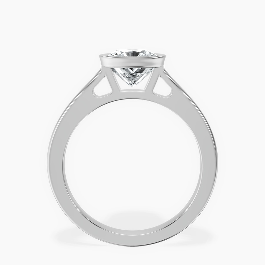 Platinum Bezel Set Solitaire Lab Diamond Ring side right image one