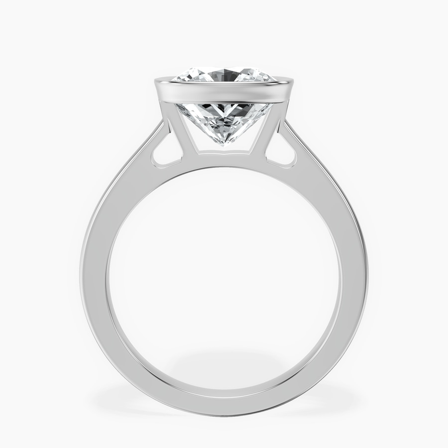 Platinum Bezel Set Solitaire Lab Diamond Ring side right image one