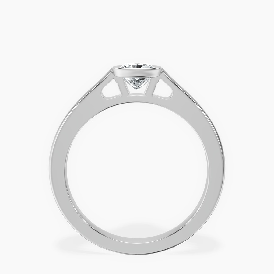 Platinum Bezel Set Solitaire Lab Diamond Ring side right image one