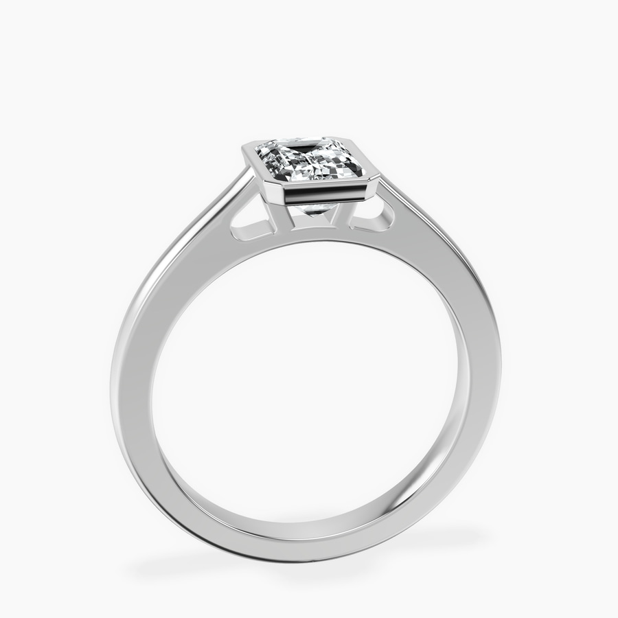 Platinum Bezel Set Solitaire Lab Diamond Ring side right image one